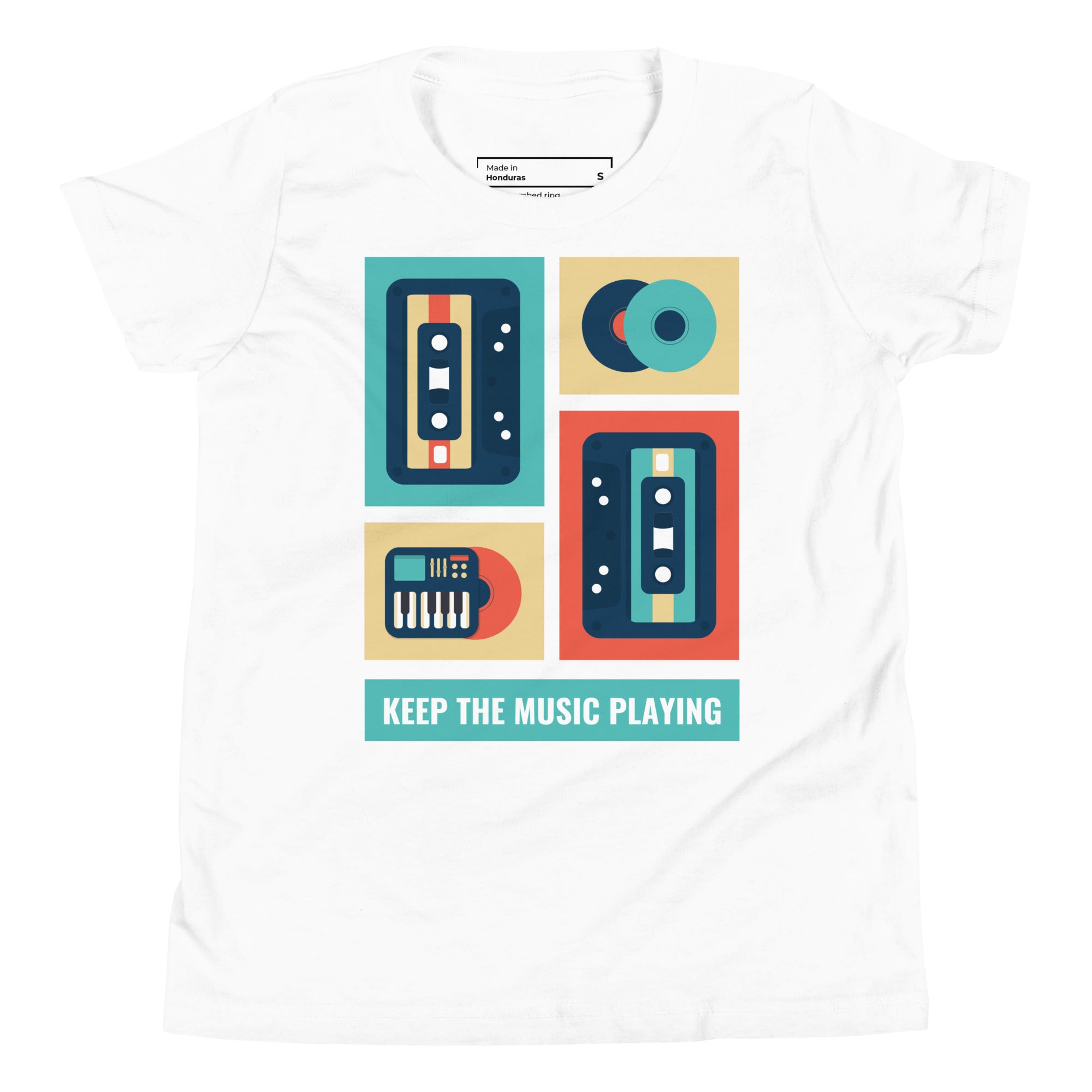 T-shirt jeunesse - Continuez à jouer de la musique (couleurs claires)