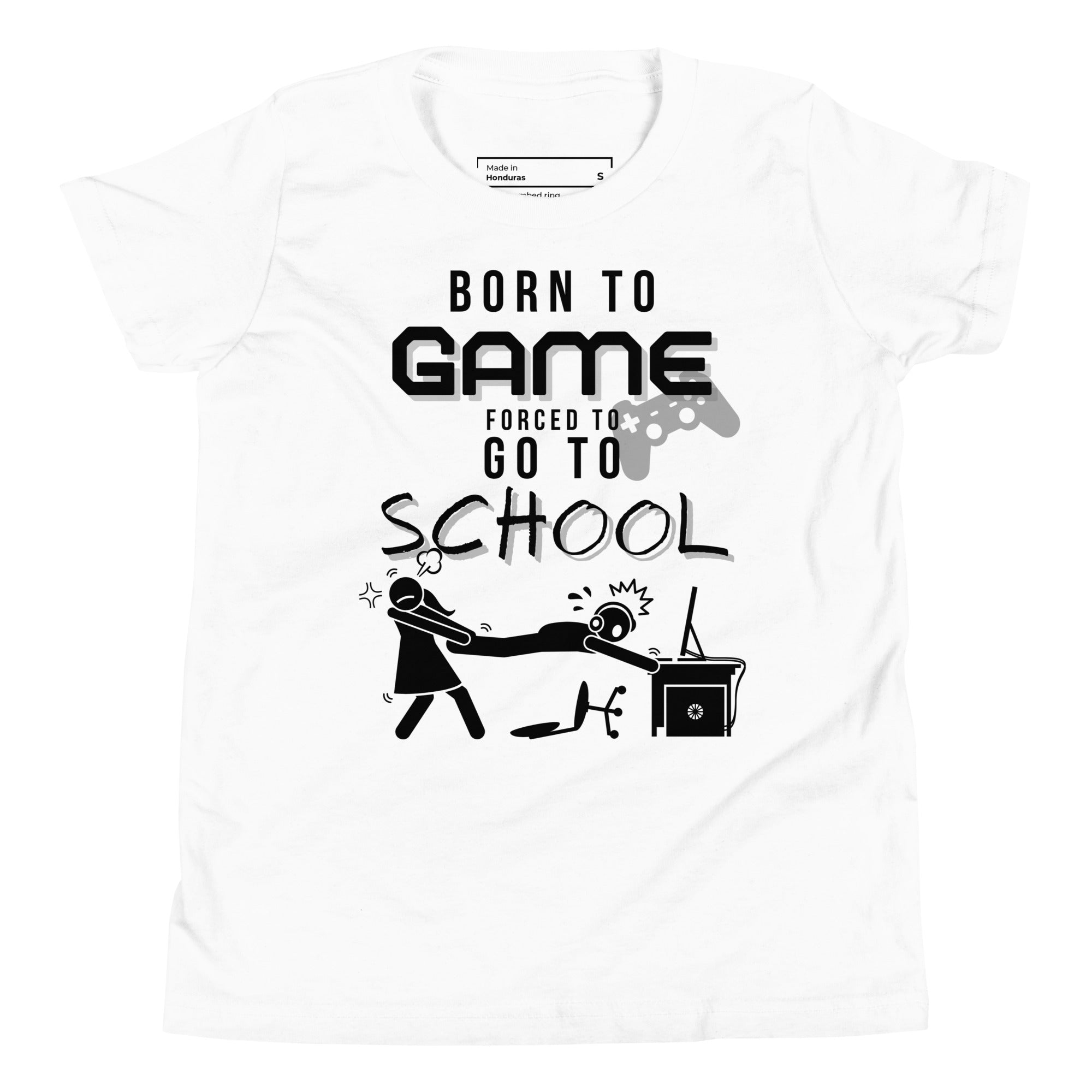 Camiseta Juvenil - Born to Game (Colores Claros)