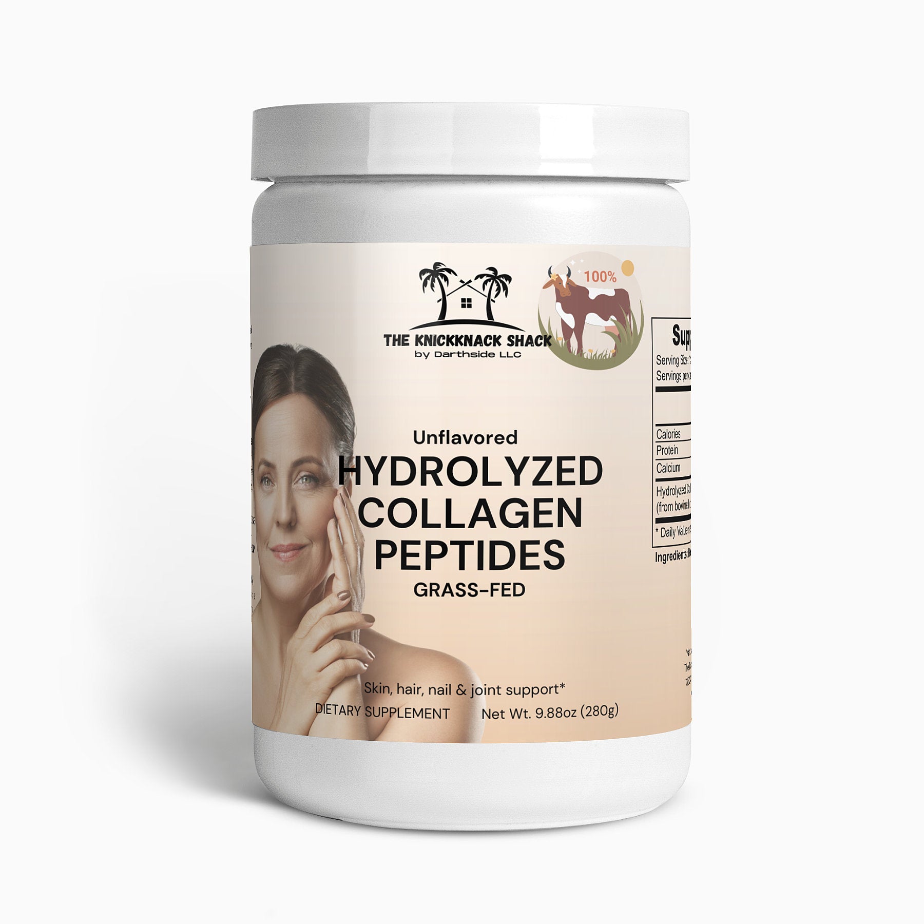 Peptides de collagène hydrolysés nourris à l'herbe (sans saveur)