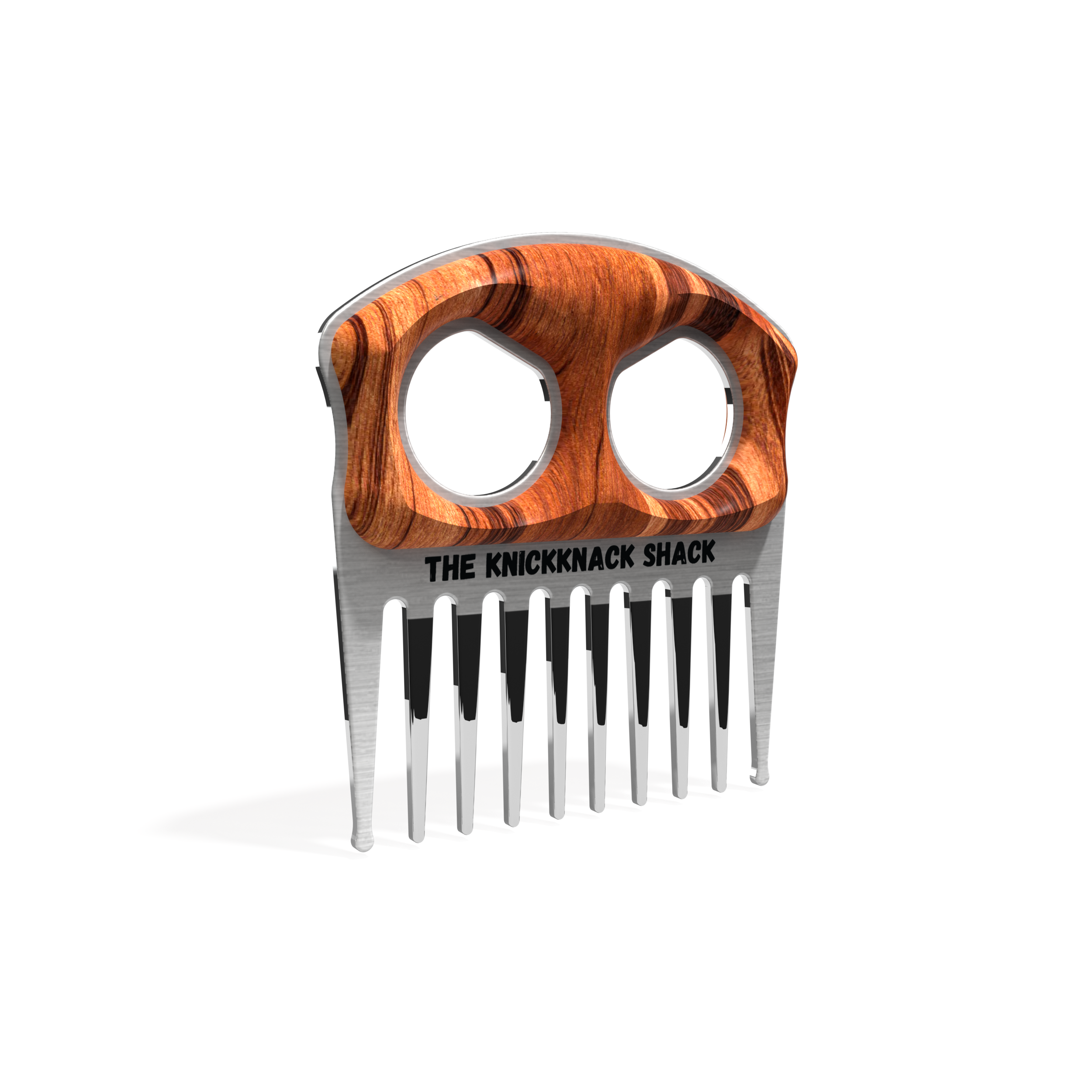Púa de barba inoxidable de madera de tigre